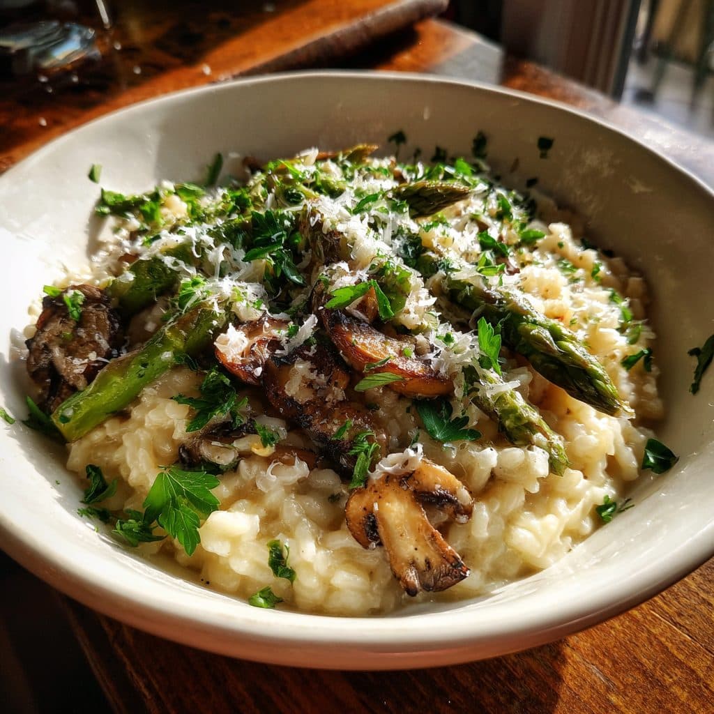 Asparagus and Mushroom Risotto