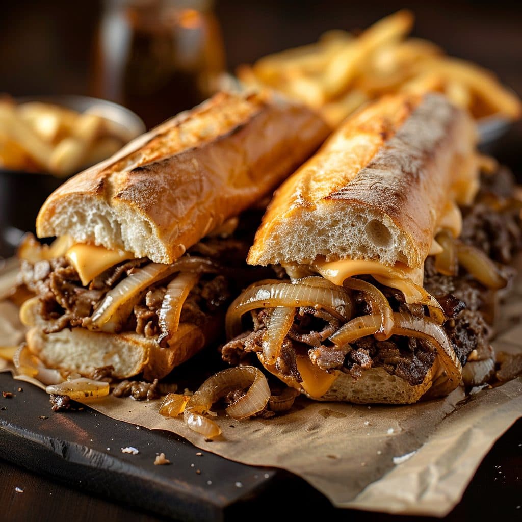 Authentic Philly Cheesesteak Sandwiches