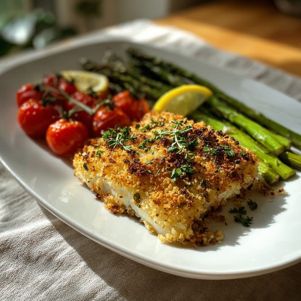 Baked Haddock with Lemon Herb Panko Crust