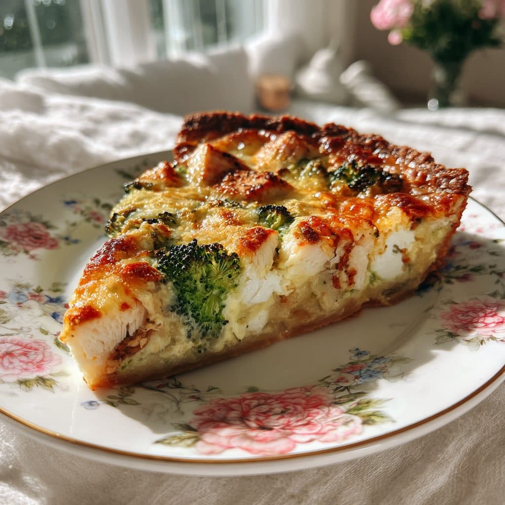 Cheesy Chicken and Broccoli Quiche