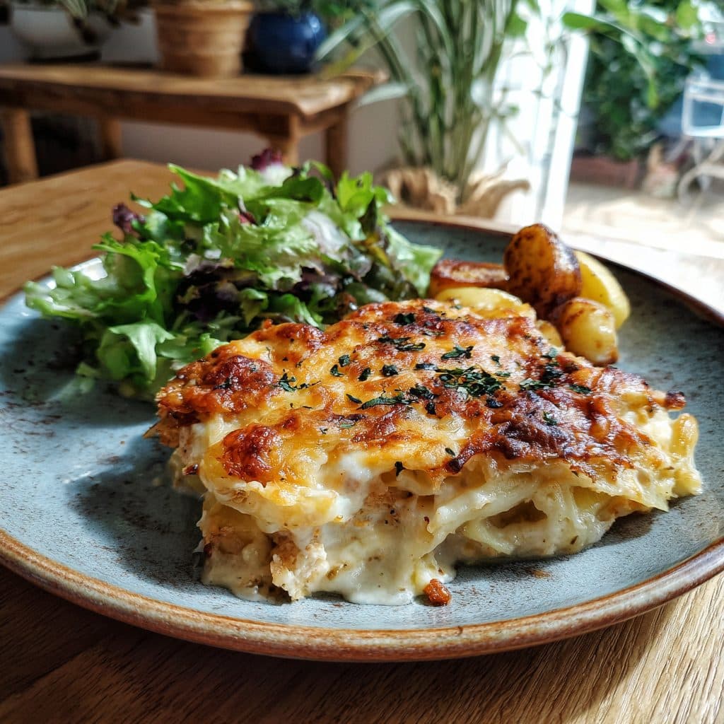 Chicken & Leek Gratin with Potato Topping