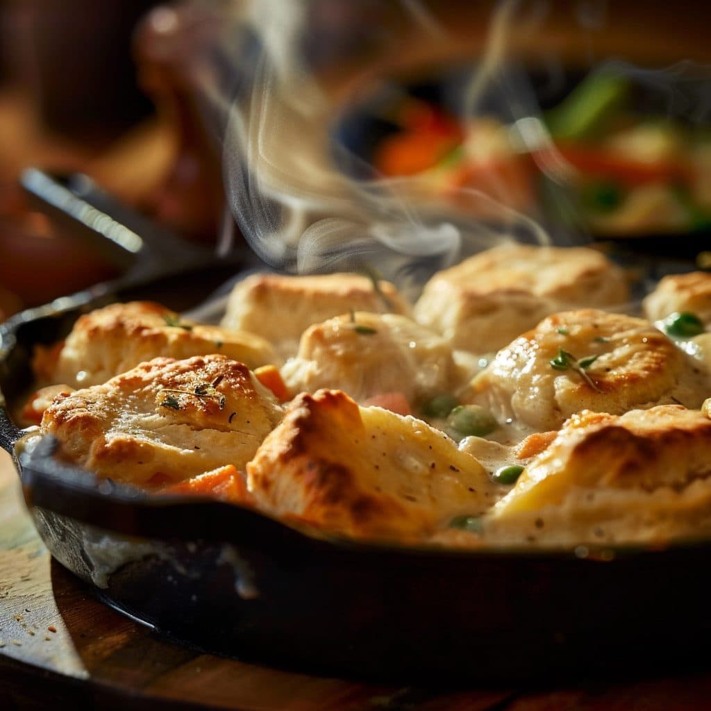 Chicken & Vegetable Pot Pie with Biscuit Topping