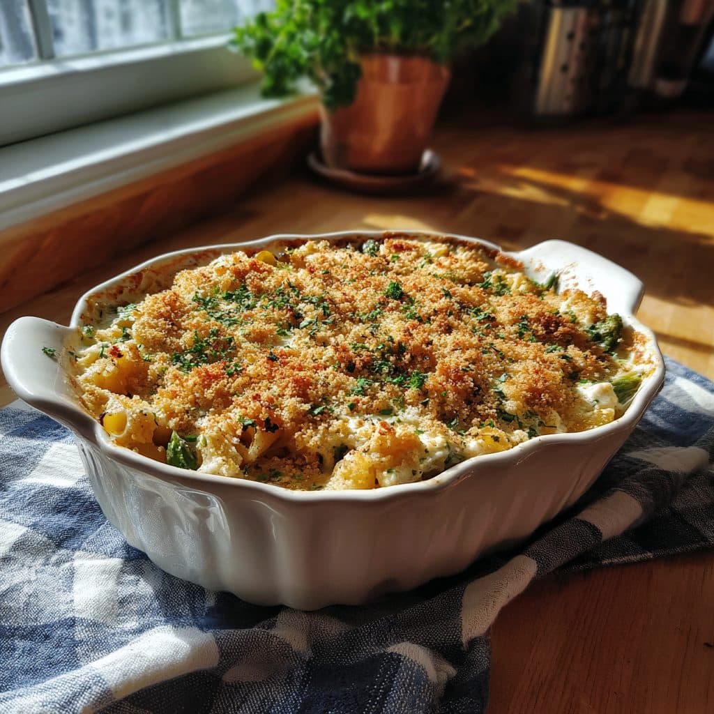 Creamy Chicken and Asparagus Pasta Bake