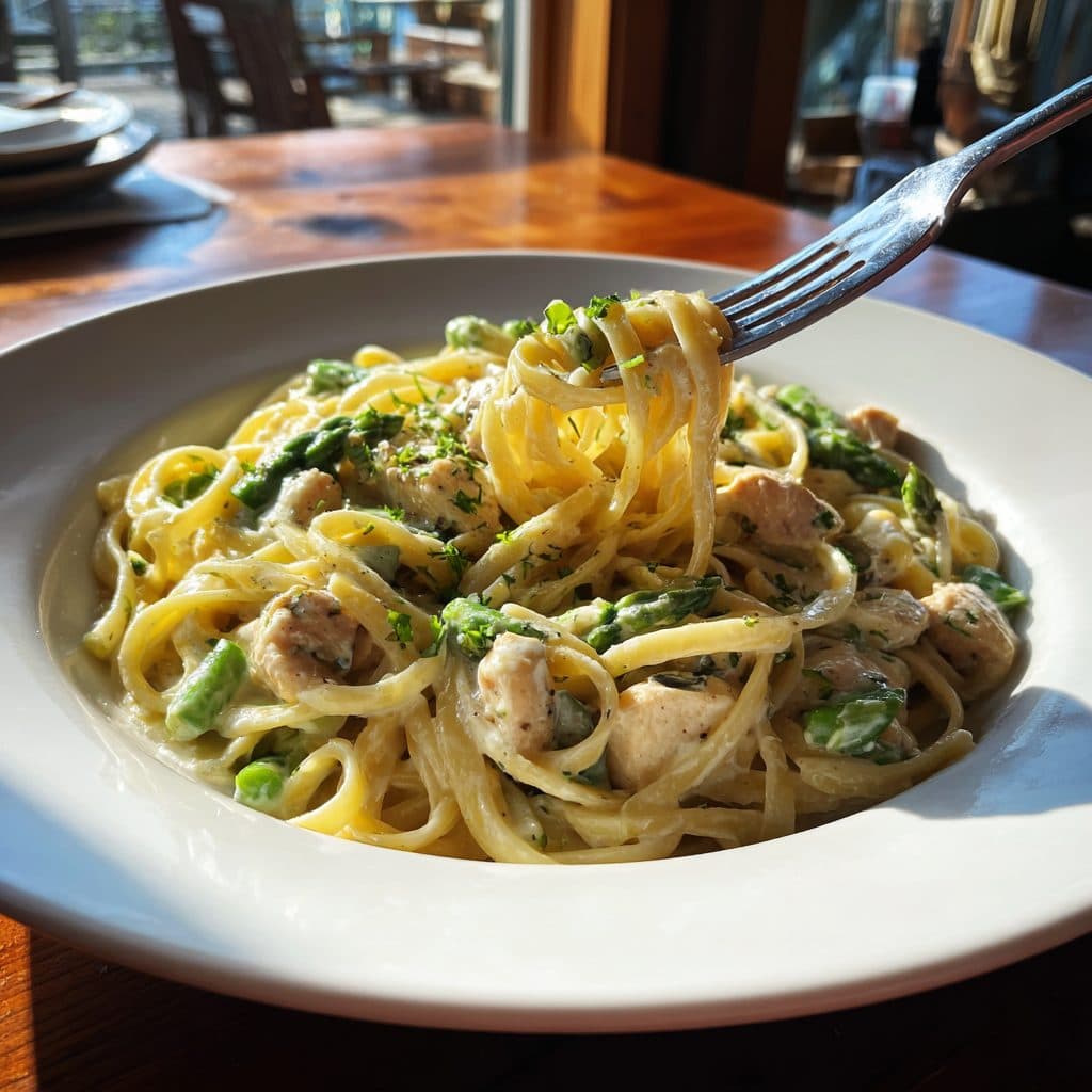 Creamy Chicken and Asparagus Pasta