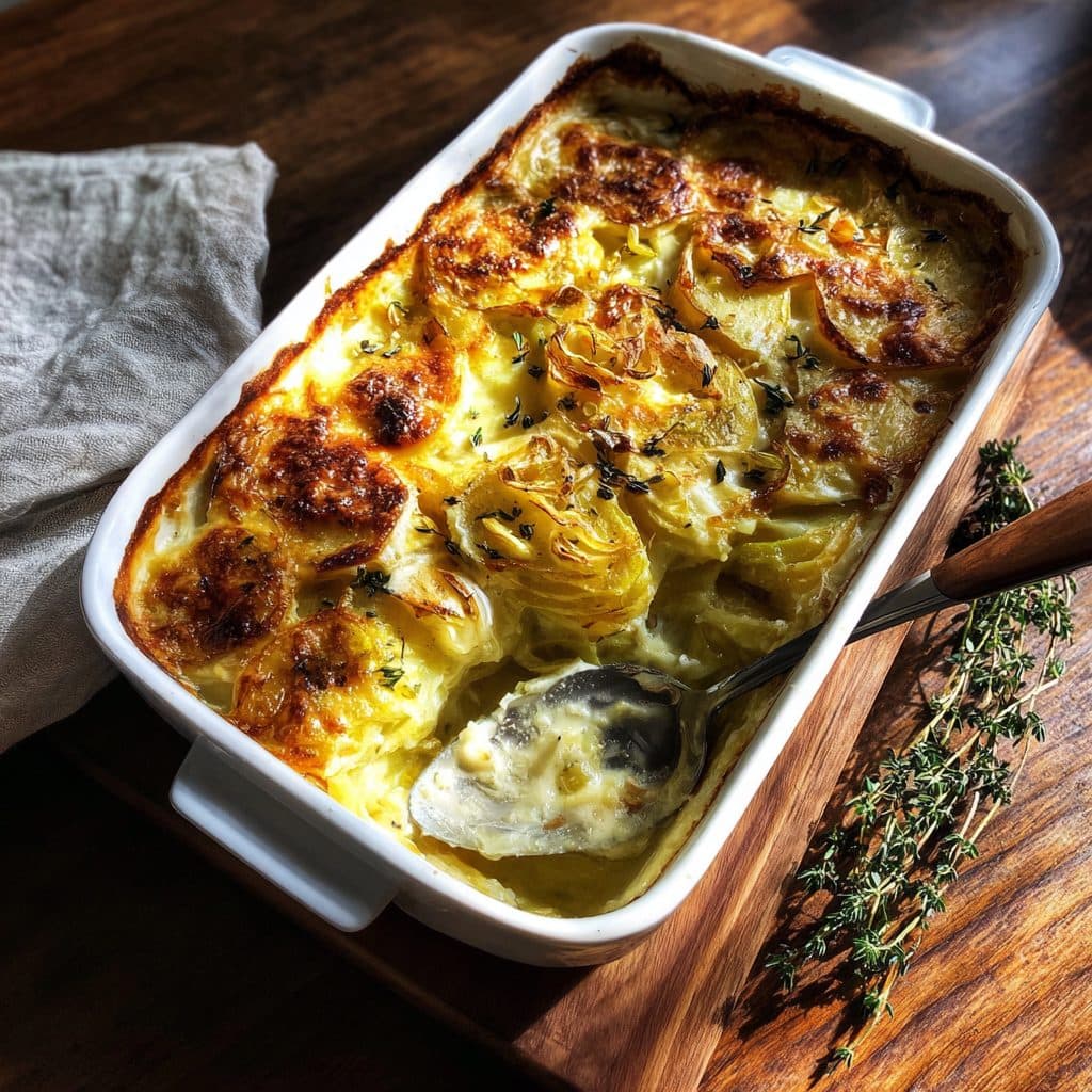 Creamy Leek and Potato Gratin