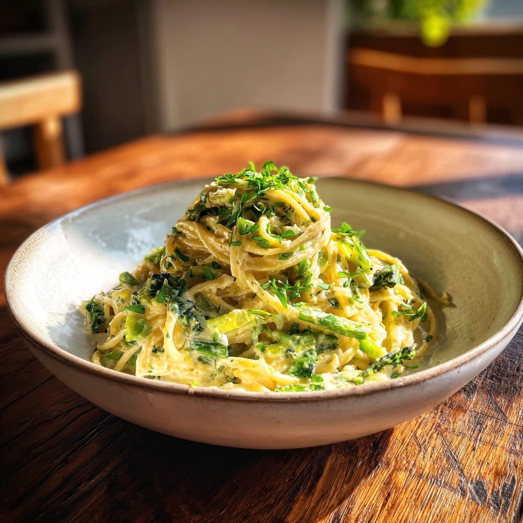 Creamy Spring Vegetable and Leek Pasta