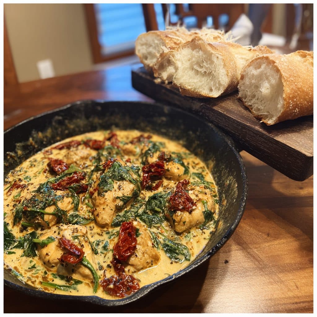 Creamy Tuscan Chicken with Sun-Dried Tomatoes and Spinach
