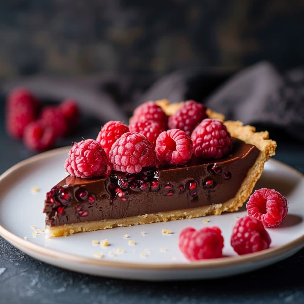 Decadent Raspberry Chocolate Ganache Tart