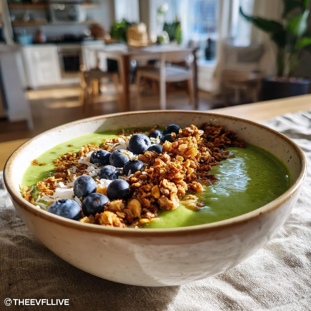 Emerald Green" Tropical Smoothie Bowl