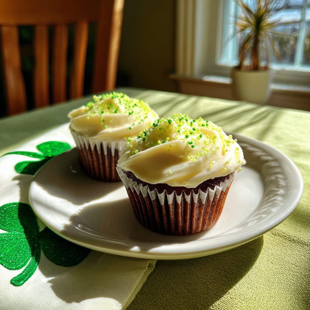 Green Velvet Cupcakes with Cream Cheese Frosting
