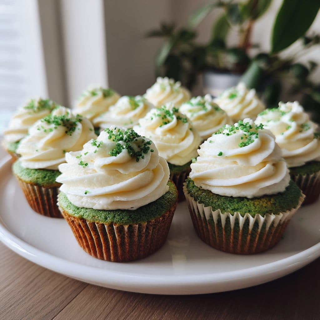 Green Velvet Cupcakes with Cream Cheese Frosting