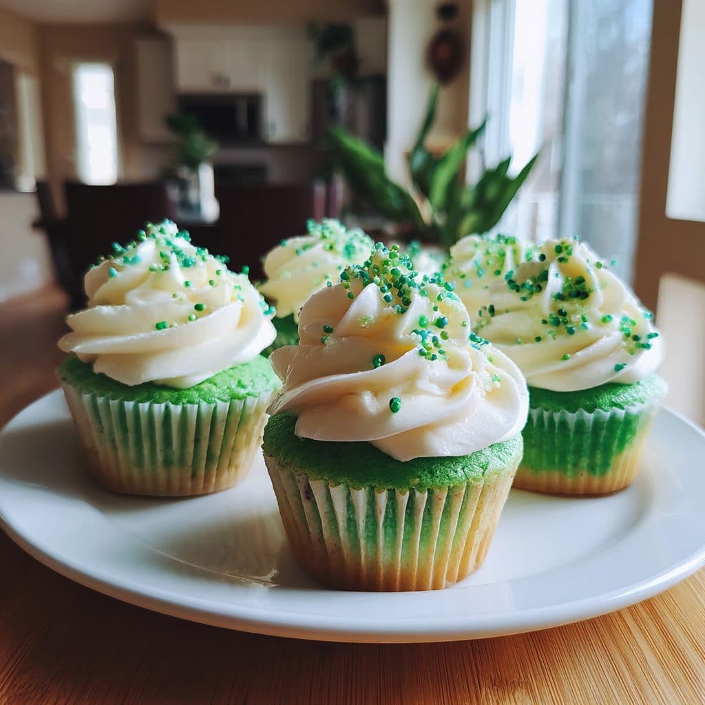 Green Velvet Cupcakes with Cream Cheese Frosting