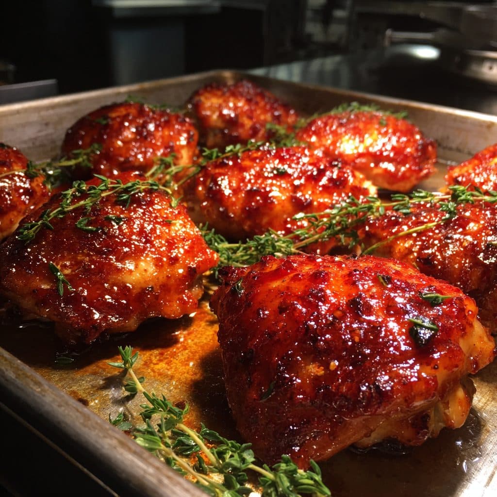 Harissa Honey Glazed Chicken Thighs