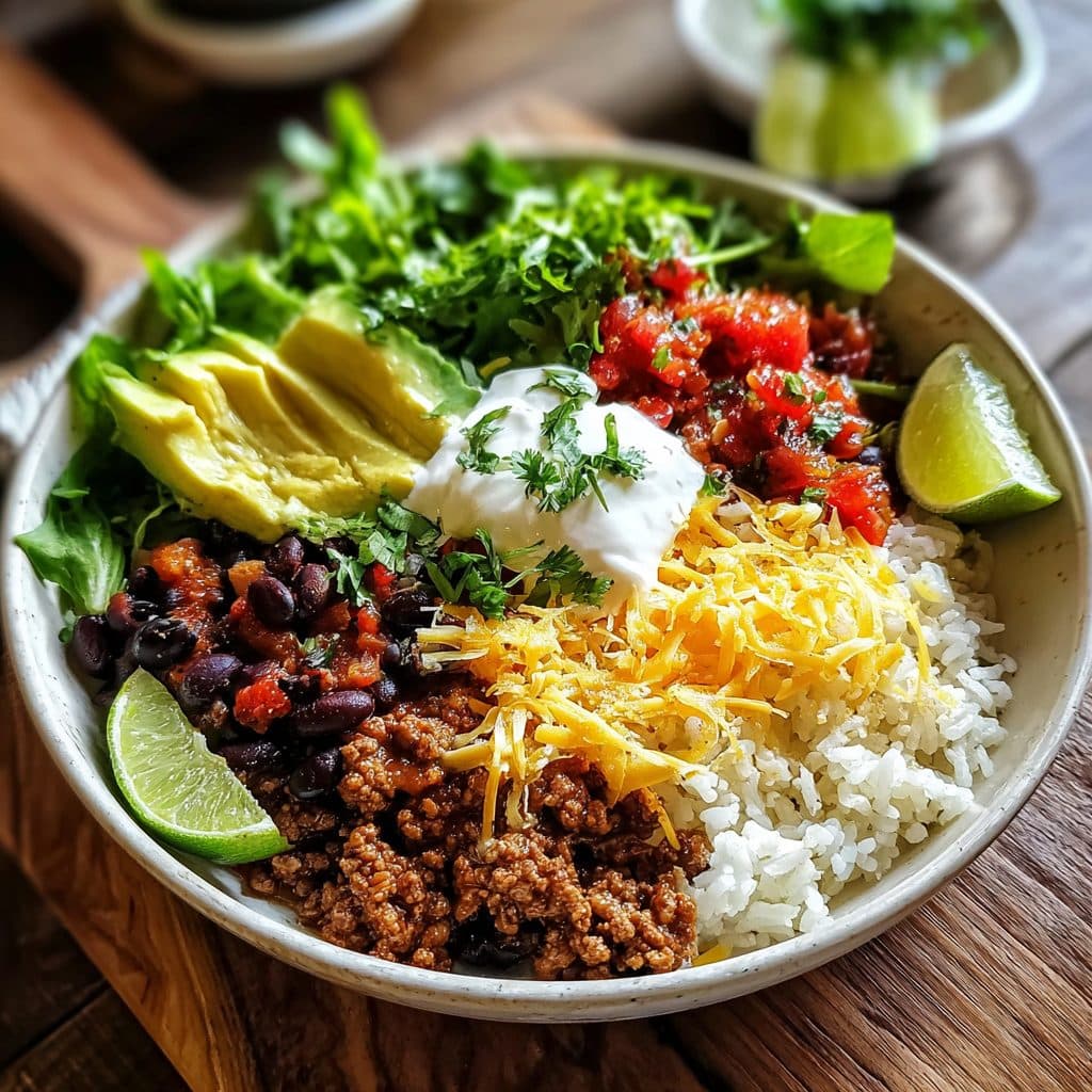 Hearty Beef and Black Bean Burrito Bowls