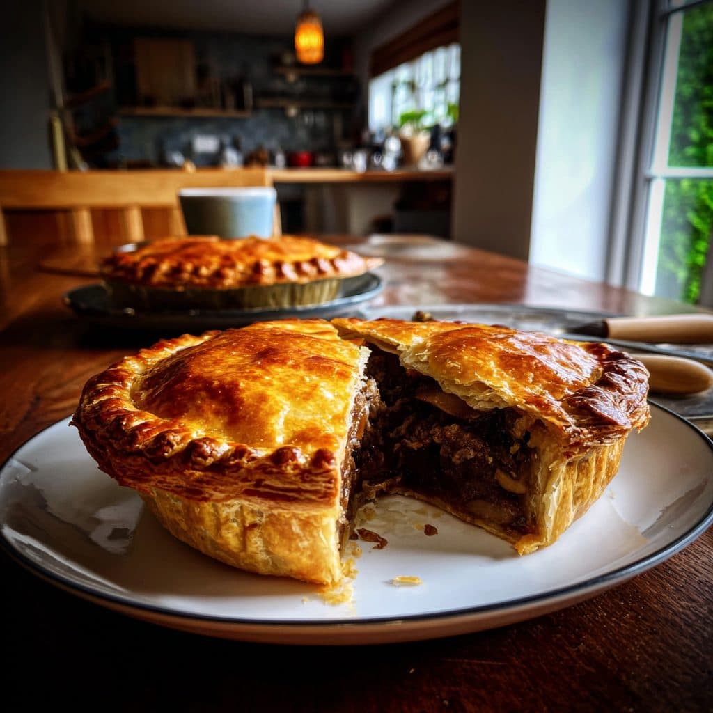 Hearty Beef and Mushroom Pie with Flaky Pastry