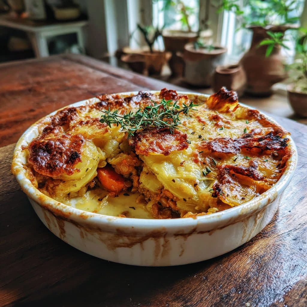 Hearty Root Vegetable and Lentil Gratin