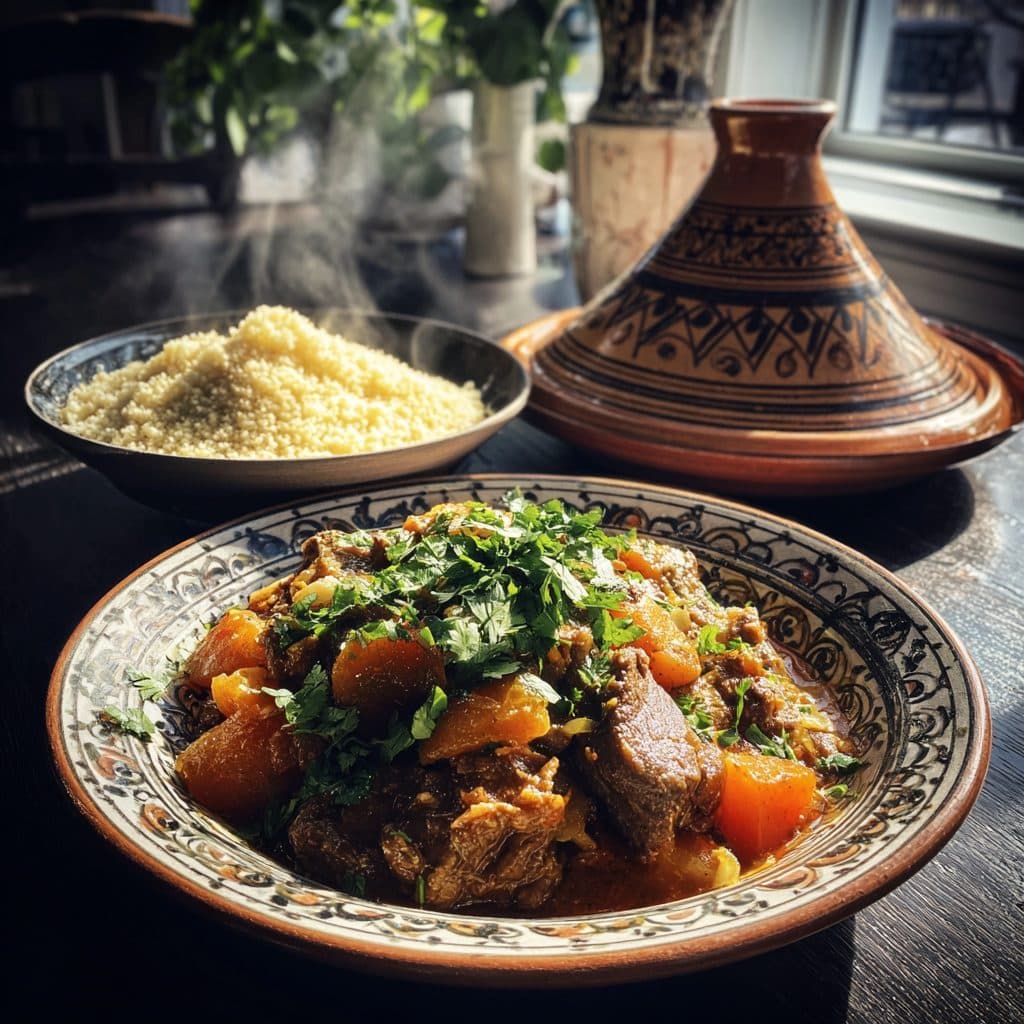 Lamb and Apricot Tagine with Herb Couscous