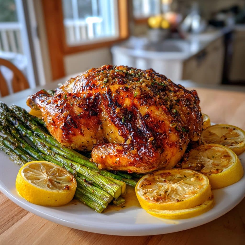 Lemon Herb Roasted Chicken with Asparagus