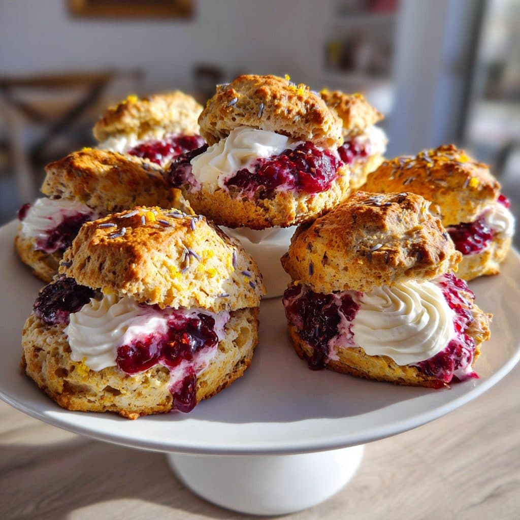 Lemon Lavender Scones with Berry Compote