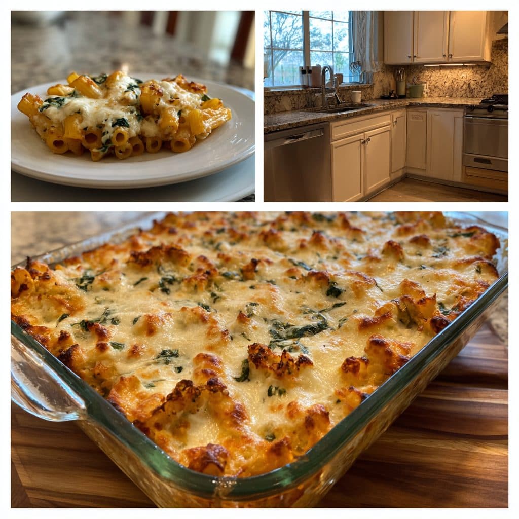 Lemon Ricotta Baked Ziti with Spinach