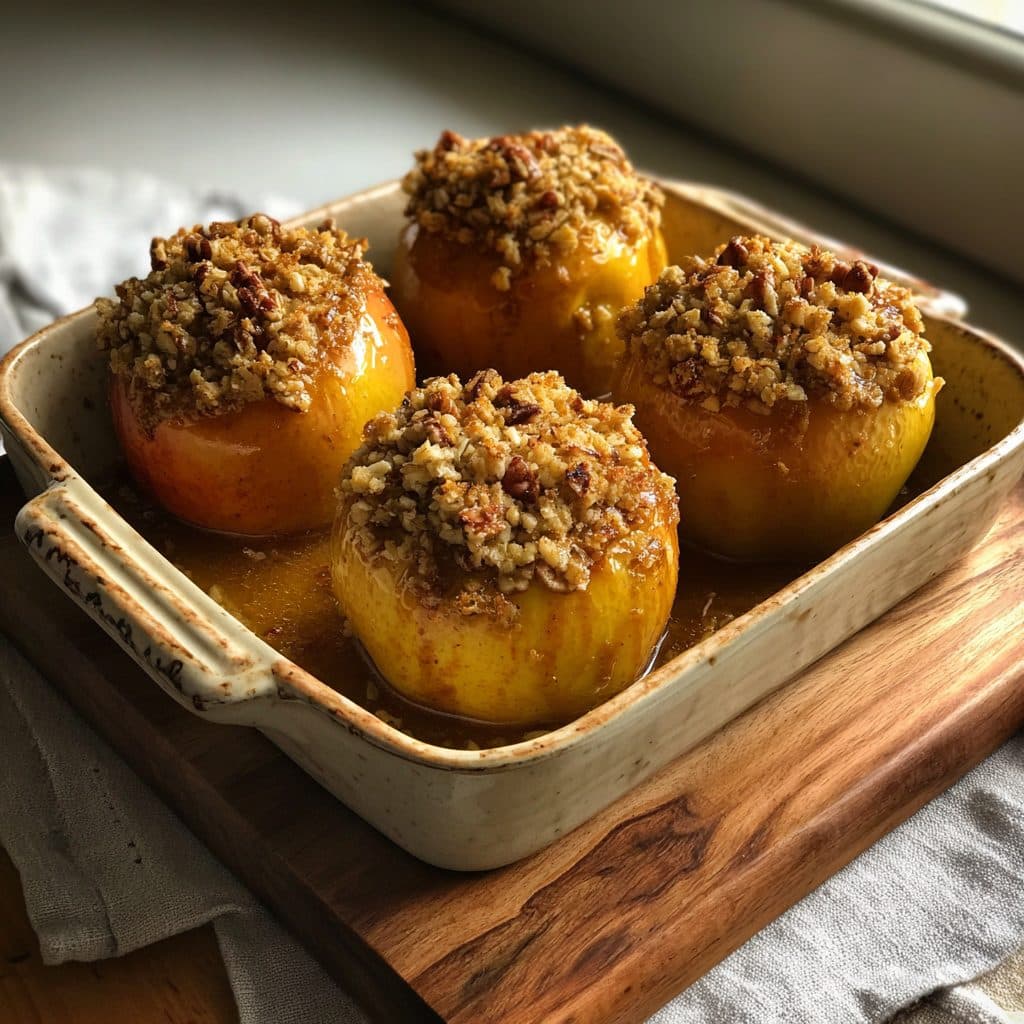 Maple Pecan Baked Apples with Oat Crumble