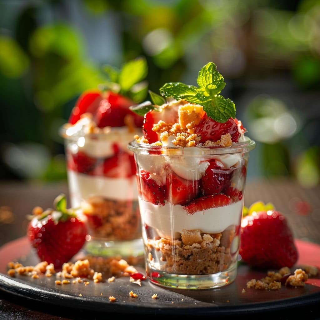 No-Bake Strawberry Cheesecake Parfaits
