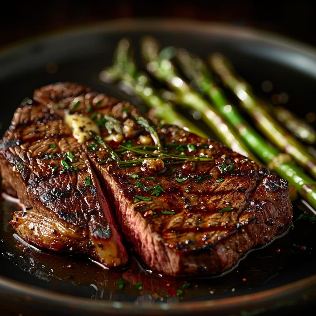 Pan-Seared Ribeye Steak with Garlic Herb Butter