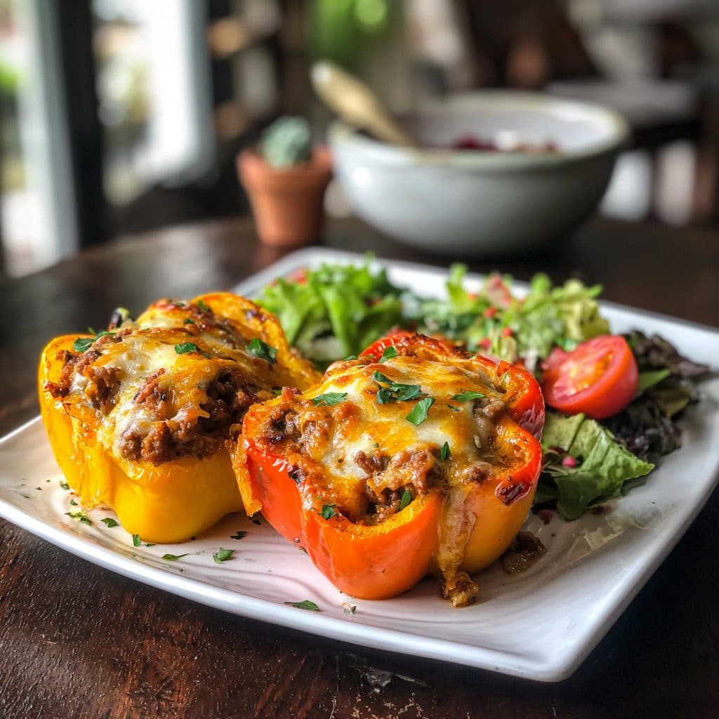 Philly Cheesesteak Stuffed Bell Peppers