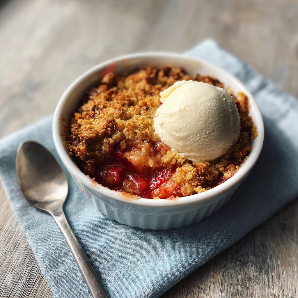 Rhubarb and Strawberry Crumble with Oat Topping