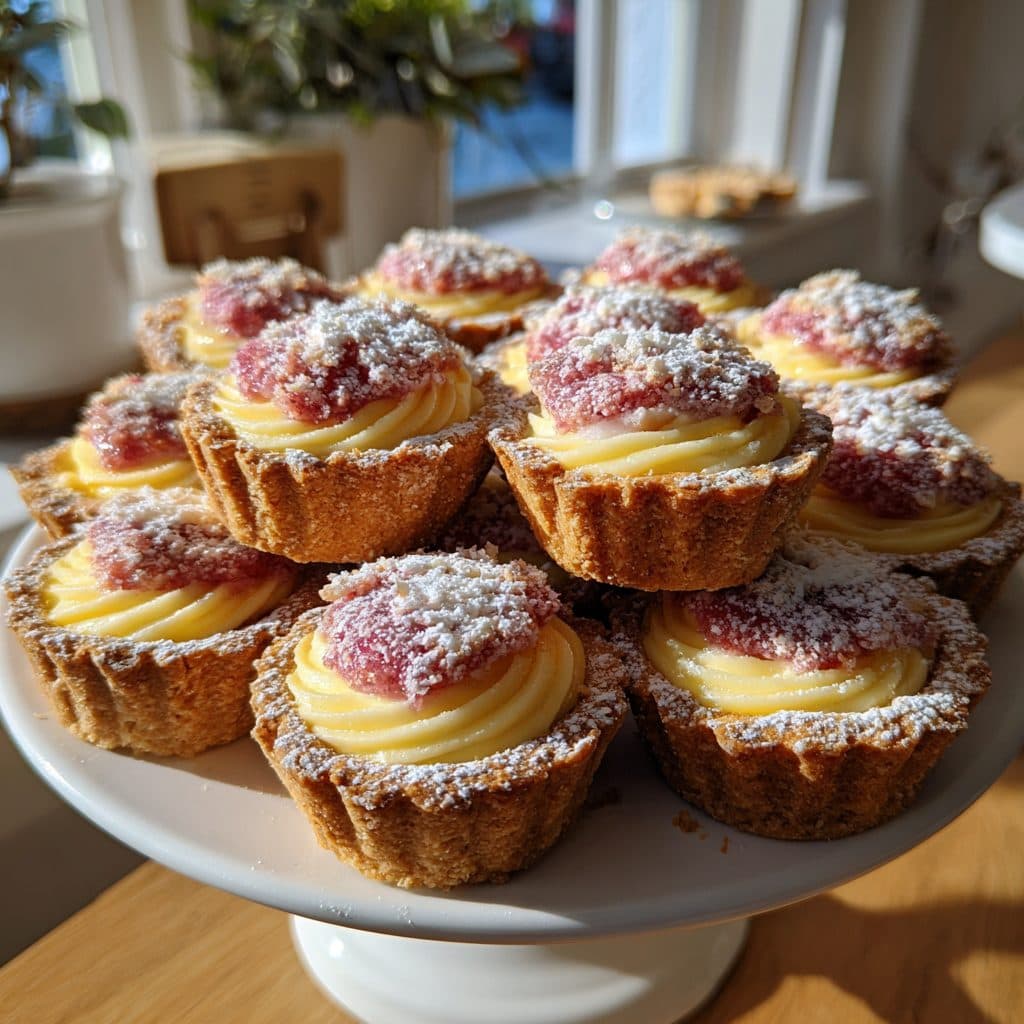 Rhubarb and Vanilla Custard Tartlets