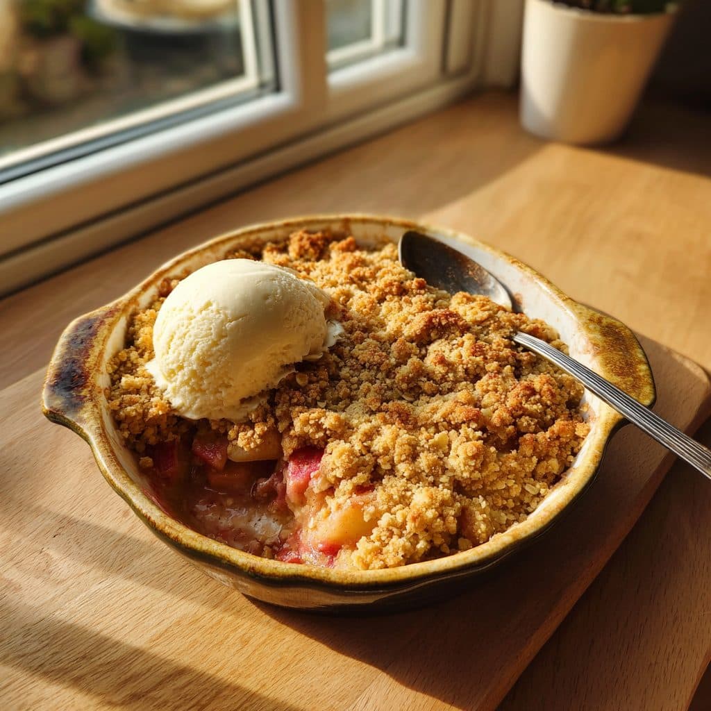 Rhubarb Crumble with Oat Topping