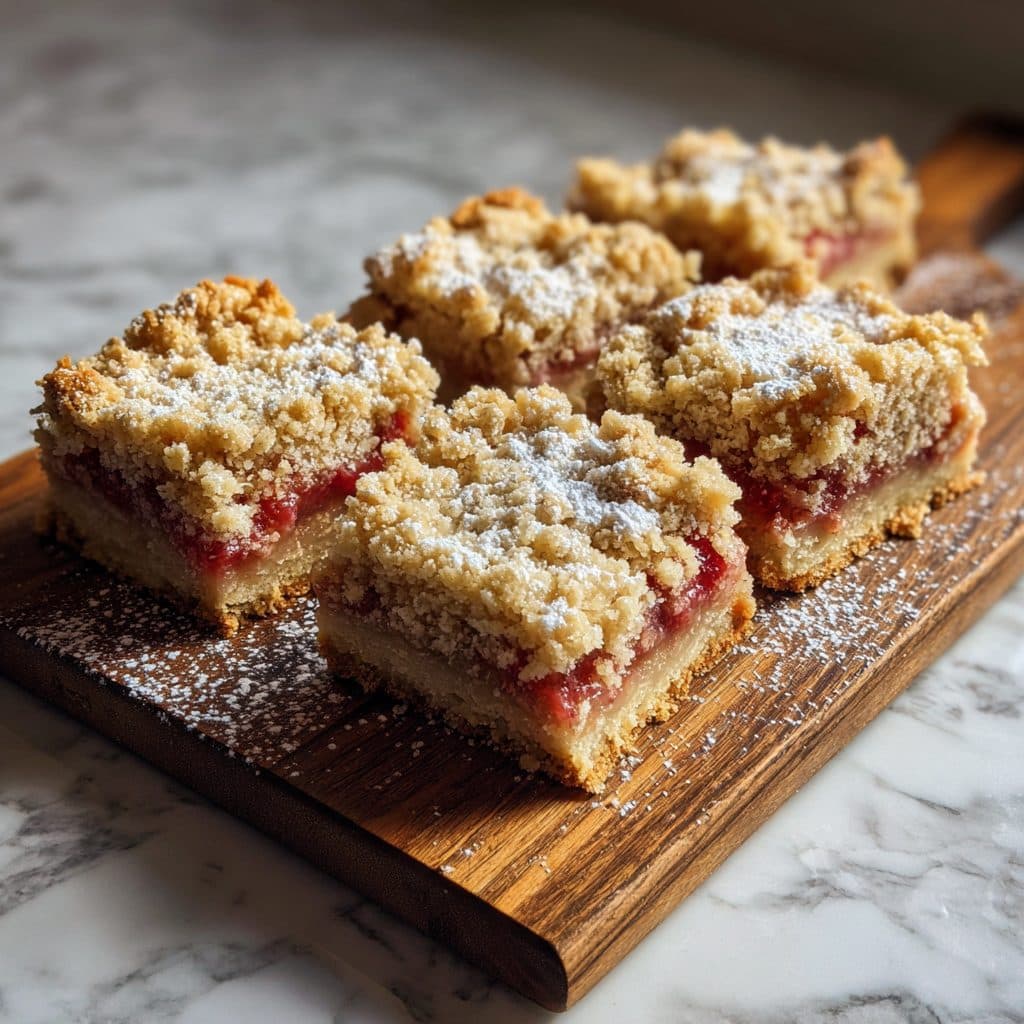 Rhubarb & Ginger Crumble Bars