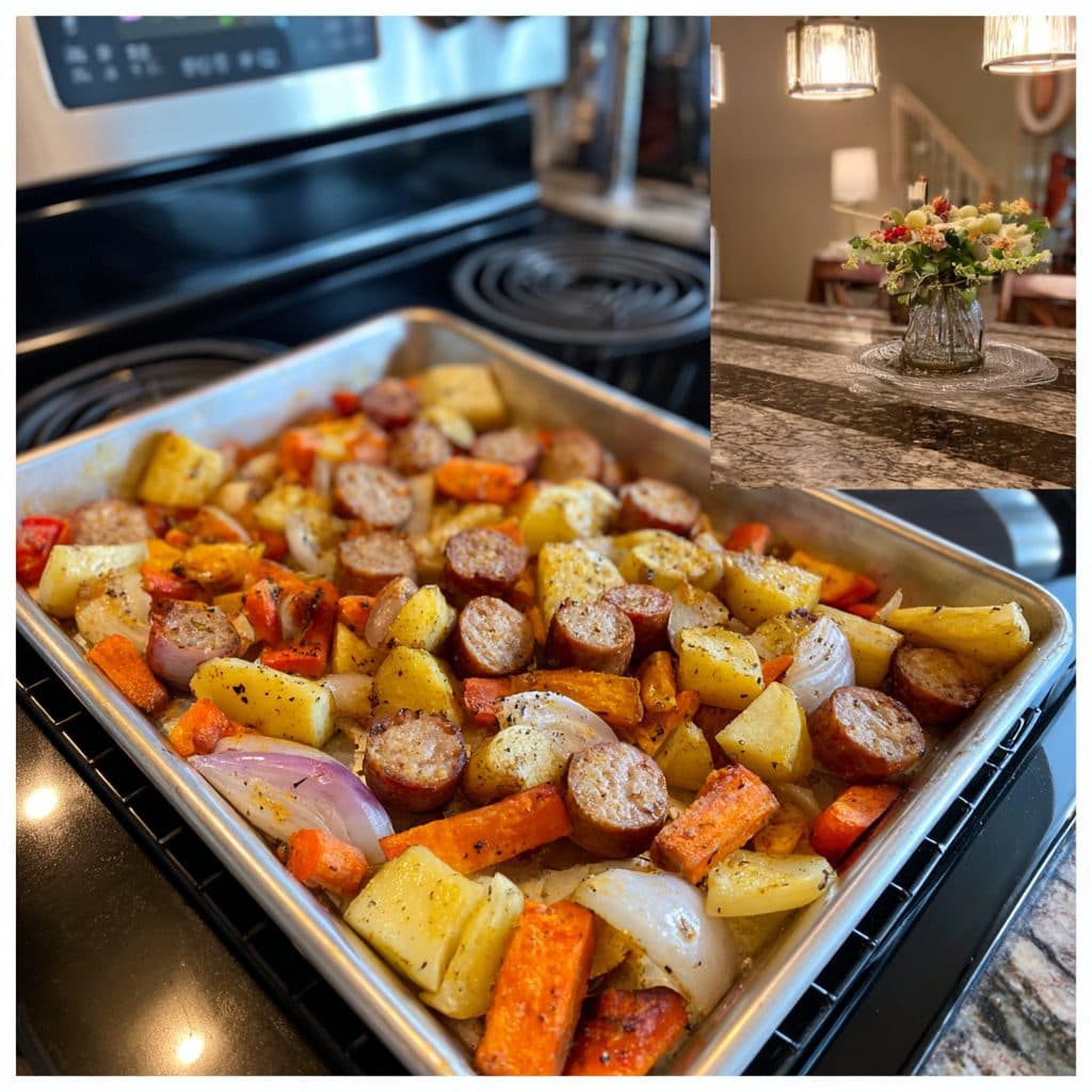Sheet Pan Chicken Sausage with Roasted Root Vegetables and Apples