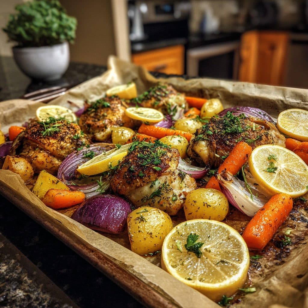 Sheet Pan Lemon Herb Chicken and Root Vegetables