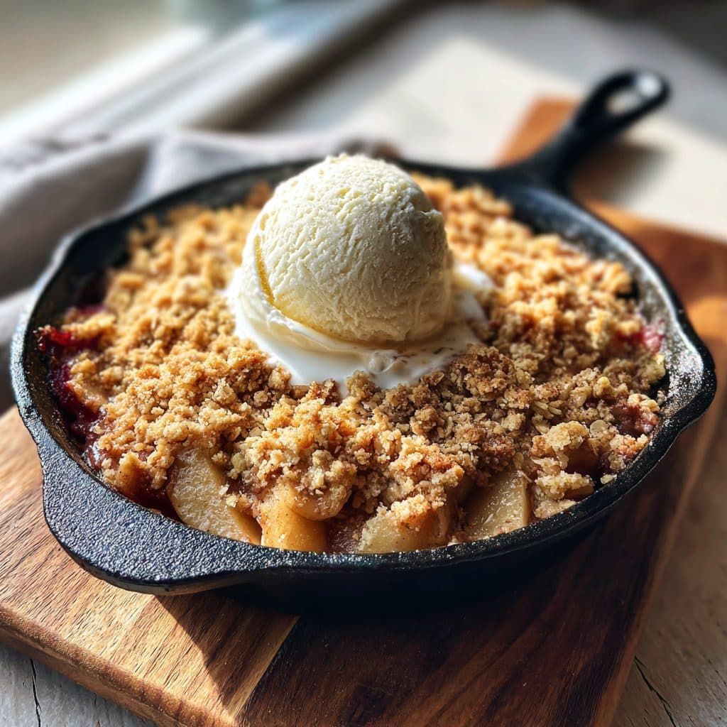 Skillet Apple Crumble with Oat Topping