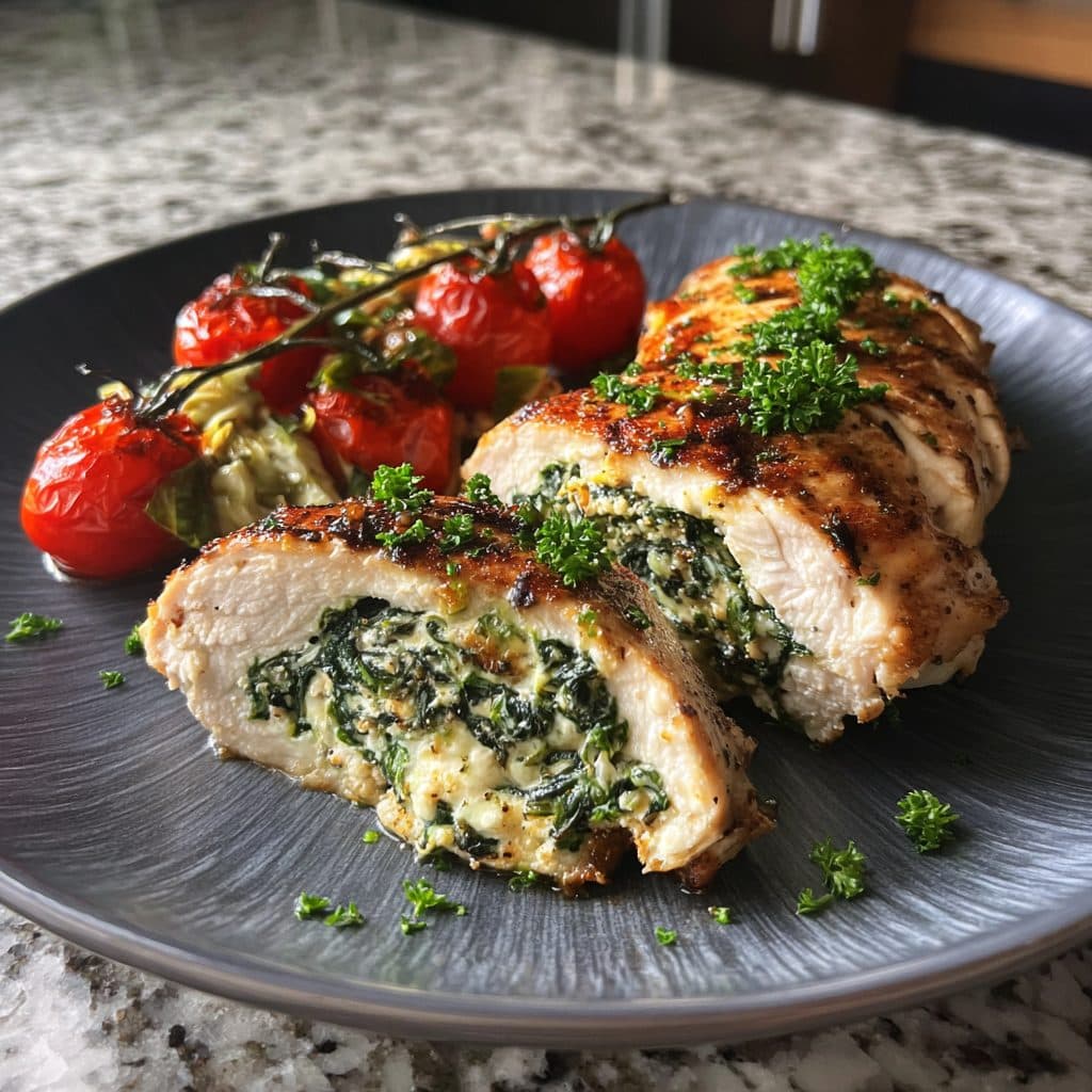Spinach and Feta Stuffed Chicken Breast