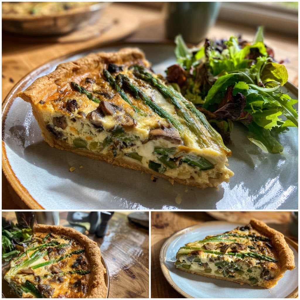 Spring Asparagus and Mushroom Quiche