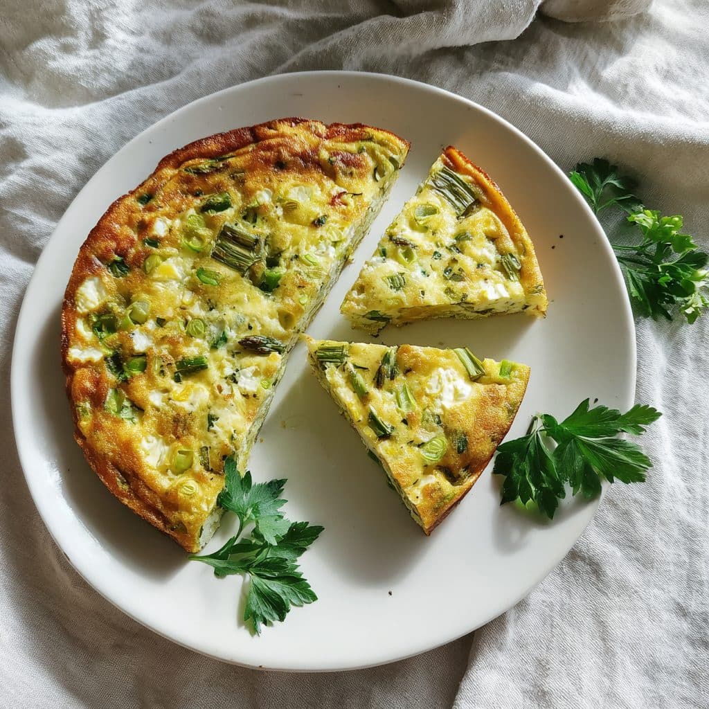 Spring Asparagus, Leek, and Feta Frittata