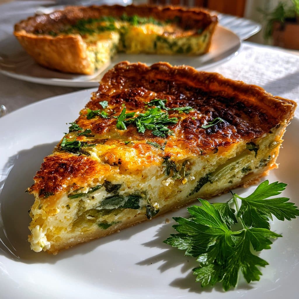 Spring Vegetable and Feta Quiche