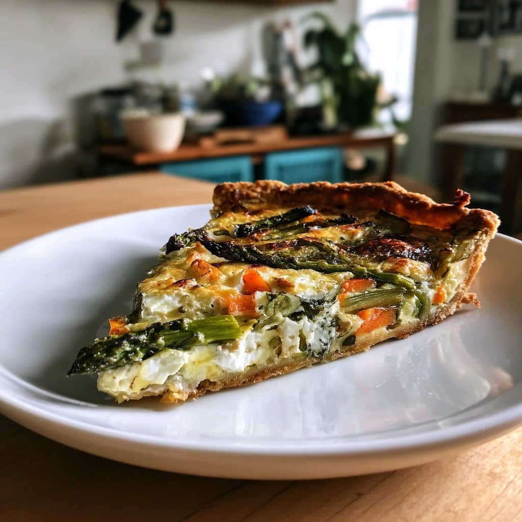 Spring Vegetable and Goat Cheese Tart