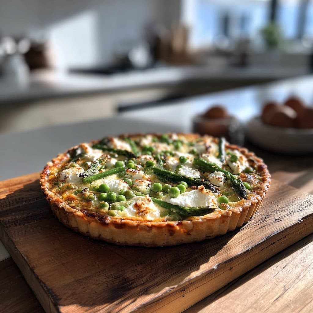 Spring Vegetable and Goat Cheese Tart