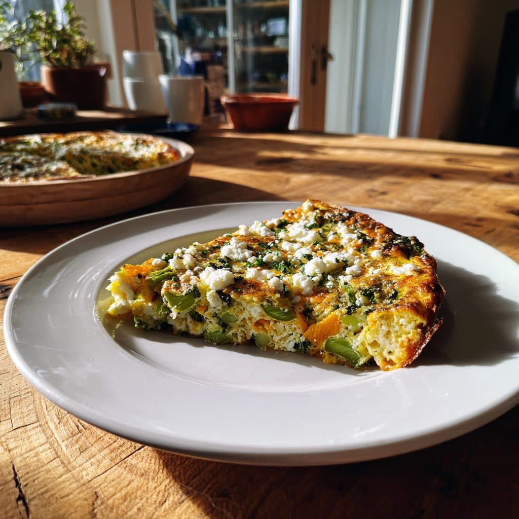 Spring Vegetable Frittata with Feta and Herbs