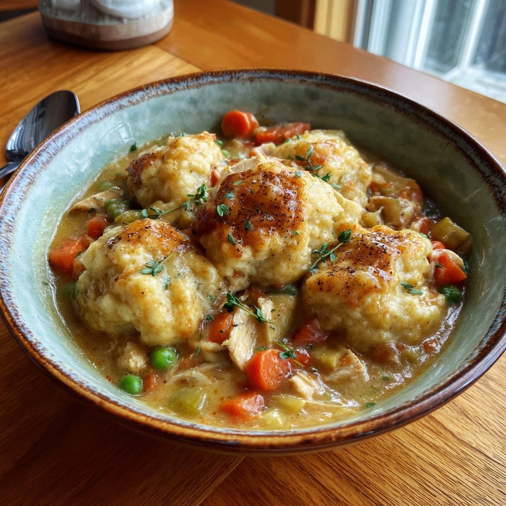 Springtime Chicken and Dumplings