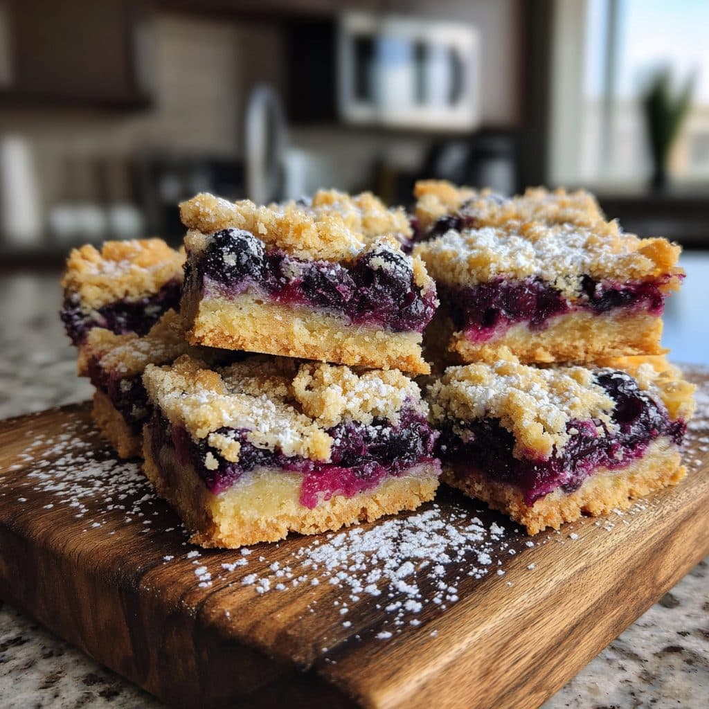 Sweet & Tangy Blueberry Crumble Bars
