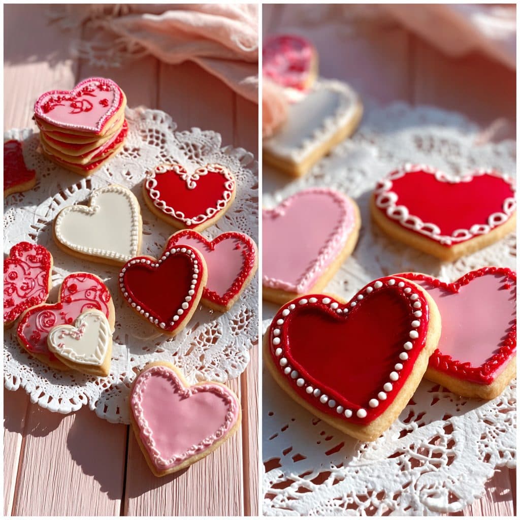 Valentine's Day Cut-Out Sugar Cookies with Royal Icing