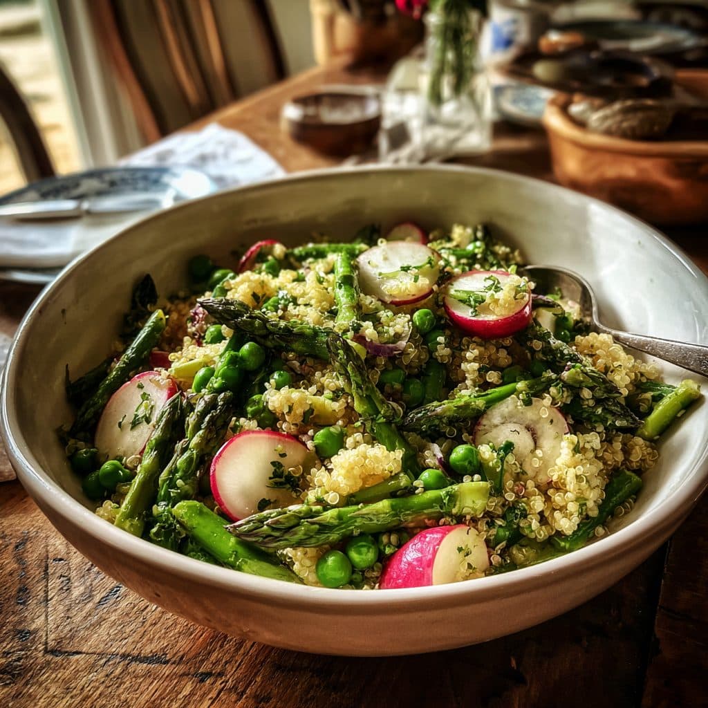 Vibrant Spring Vegetable Quinoa Salad with Lemon-Herb Vinaigrette