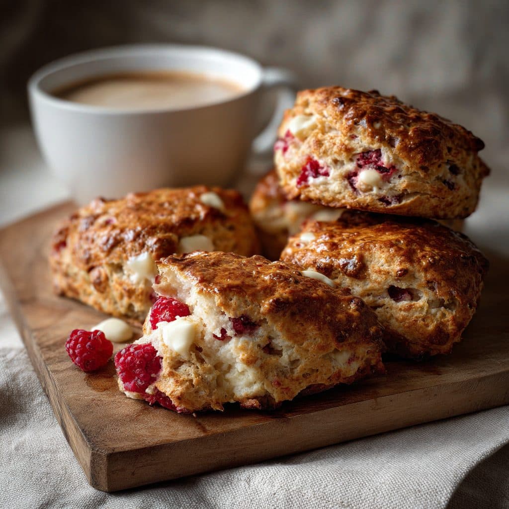 White Chocolate Raspberry Scones
